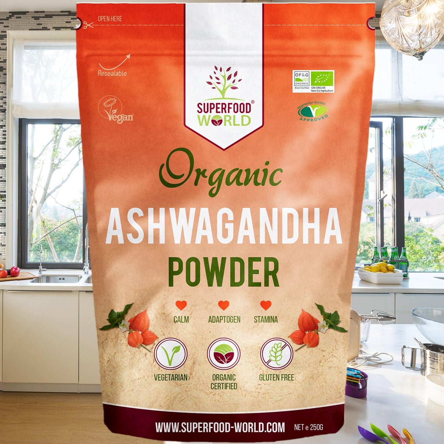Organic Ashwagandha Root Powder 250G | All Natural Stress Support and Sleep Aid | Fatigue, Adrenal & Immune Support | Herbal Ashwagandha Powder to Help Balance Energy Levels