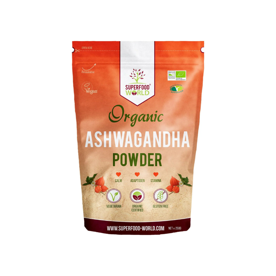 Organic Ashwagandha Root Powder 250G | All Natural Stress Support and Sleep Aid | Fatigue, Adrenal & Immune Support | Herbal Ashwagandha Powder to Help Balance Energy Levels