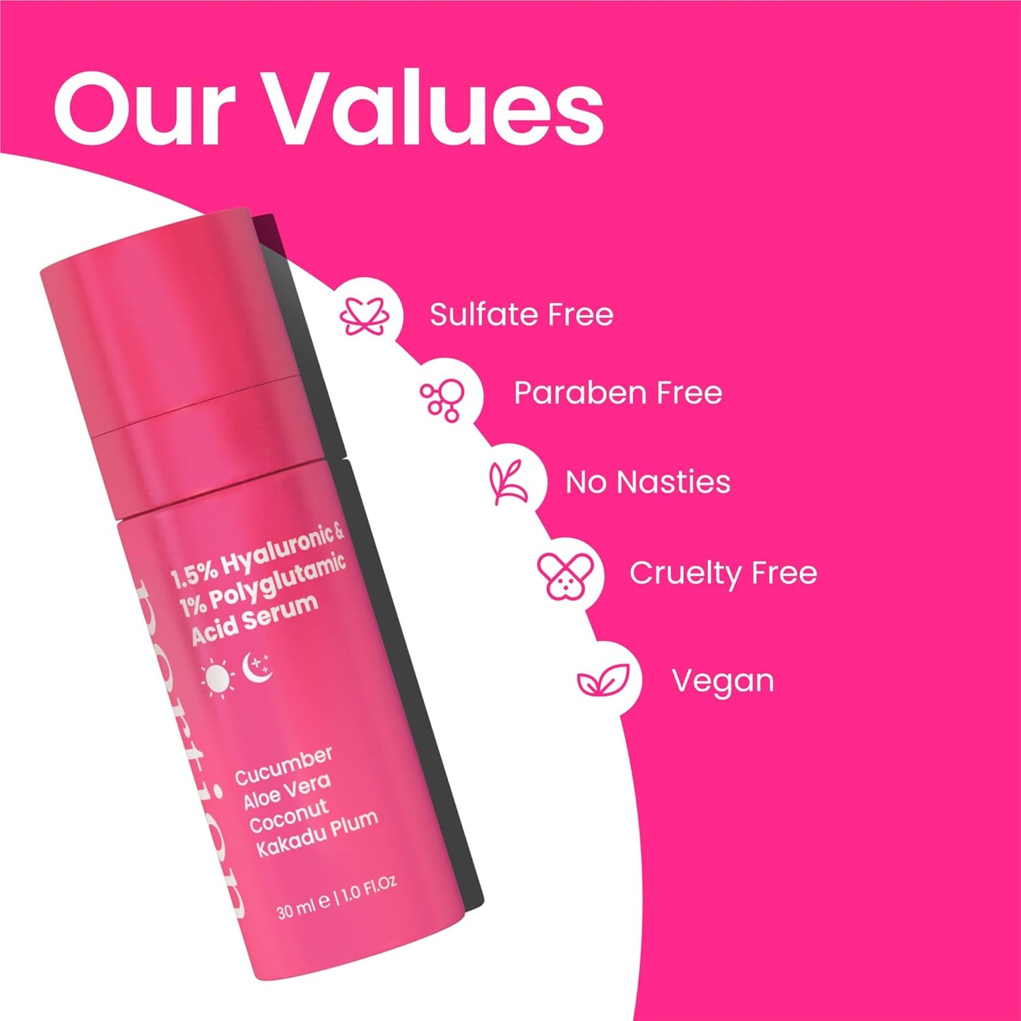 PORTION Hyaluronic Acid Serum: 1.5% Hyaluronic Acid & 1% Polyglutamic Acid - Face Serums for Mature Skin: anti Aging Serum for Face & Hydrating Serum - Face Serum for Women & Mens Skincare, 30Ml