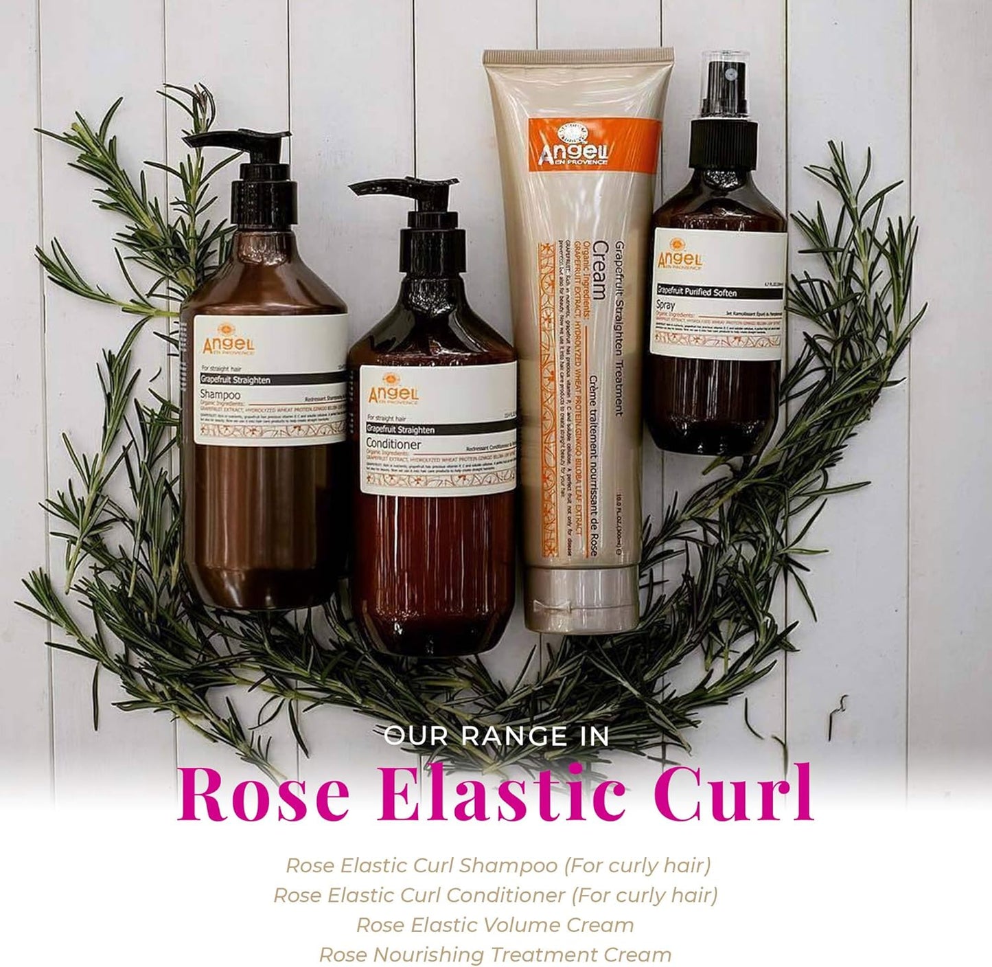 Organic Rose Elastic Curl Shampoo (Natural & Vegan Friendly) 400Ml