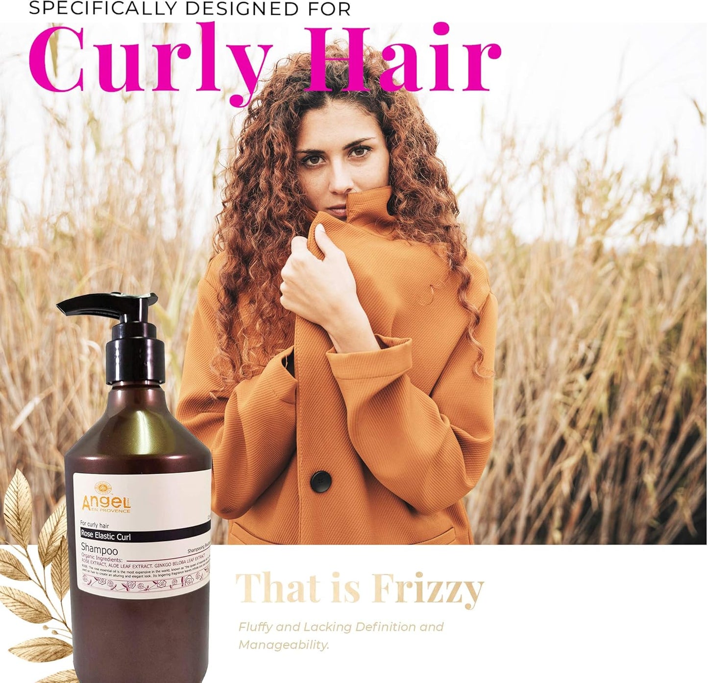 Organic Rose Elastic Curl Shampoo (Natural & Vegan Friendly) 400Ml