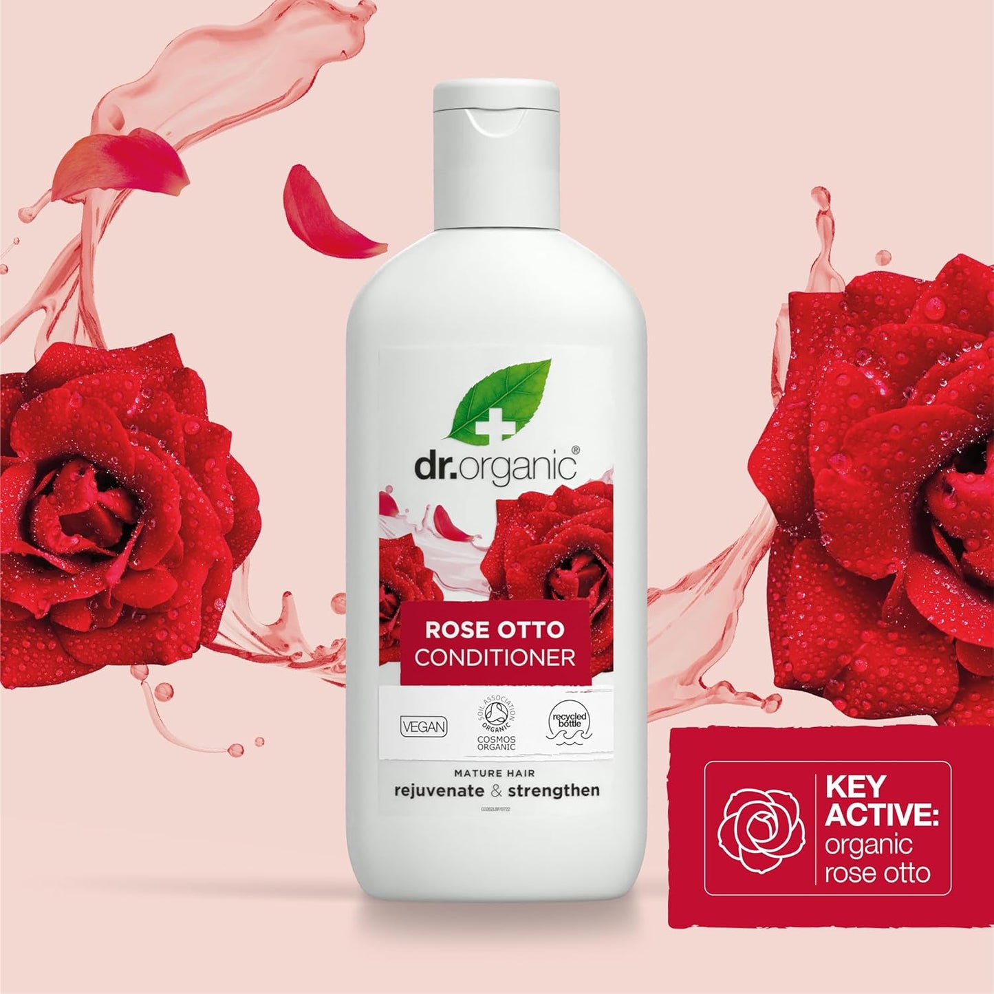 Rose Otto Conditioner, Restoring, Mens, Womens, Natural, Vegan, Cruelty-Free, Paraben & Sls-Free, Recyclable & Recycled Ocean Bound Plastic, Certified Organic, 265Ml, Packaging May Vary