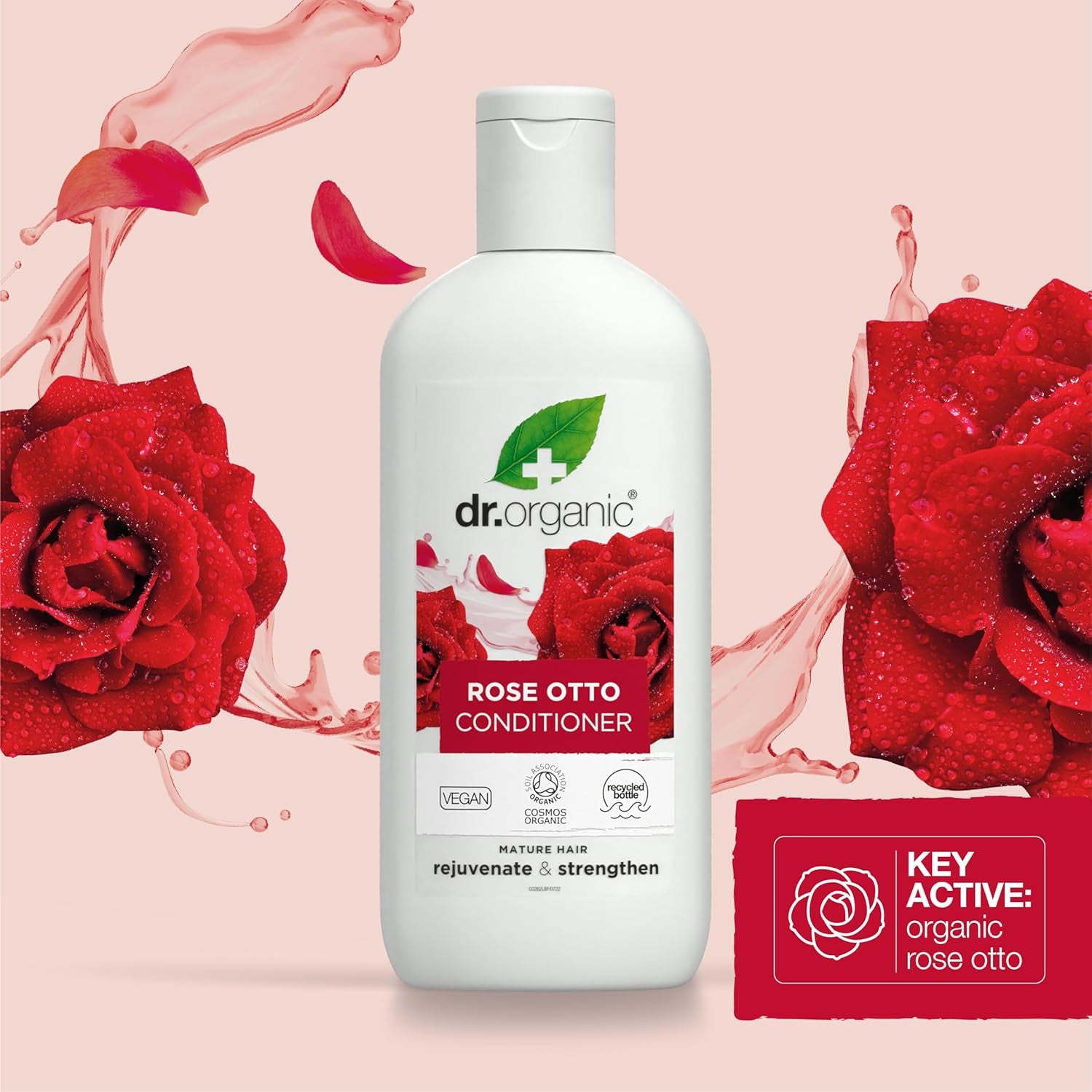 Rose Otto Conditioner, Restoring, Mens, Womens, Natural, Vegan, Cruelty-Free, Paraben & Sls-Free, Recyclable & Recycled Ocean Bound Plastic, Certified Organic, 265Ml, Packaging May Vary