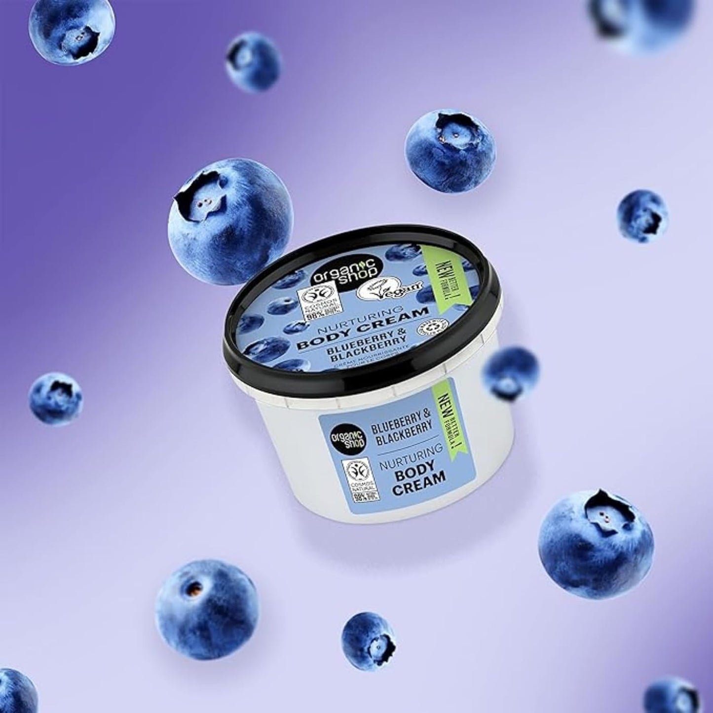 Body Cream Nurturing Blueberry and Blackberry, 250 Ml