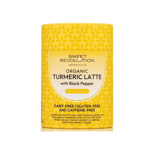 Organic Turmeric Latte with Black Pepper Barista Blend (1 X 100G) Tub. Gluten Free, Dairy Free, Refined Sugar-Free.