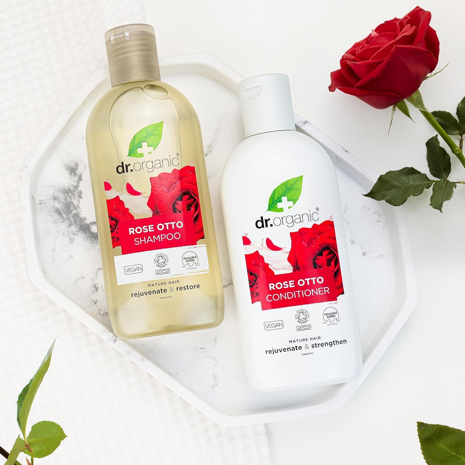 Rose Otto Conditioner, Restoring, Mens, Womens, Natural, Vegan, Cruelty-Free, Paraben & Sls-Free, Recyclable & Recycled Ocean Bound Plastic, Certified Organic, 265Ml, Packaging May Vary